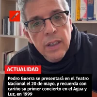 Pedro Guerra vendrá al Teatro Nacional el 20 de mayo próximo, y aún no olvida su primer concierto en el Agua y Luz, en 1999