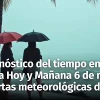 Clima: ¿Hoy y mañana martes continuarán las lluvias en RD? Pronóstico por regiones y las Alertas Meteorológicas del COE