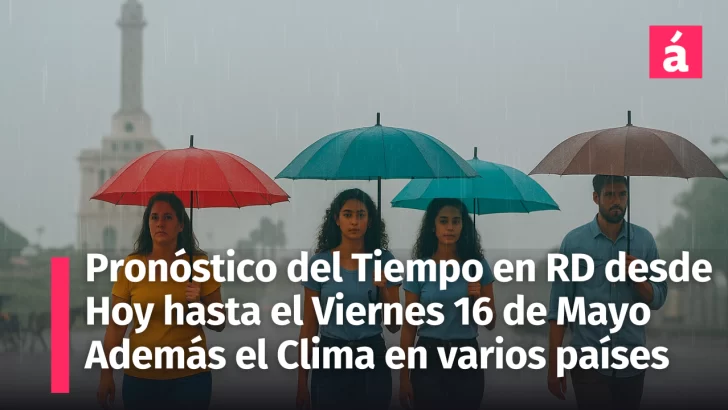 Pronóstico del Tiempo en República Dominicana: ¿Qué Esperar para hoy Miércoles, Mañana y el Viernes 16 de Mayo?