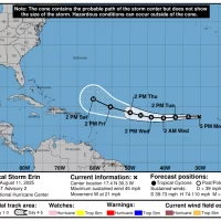 Clima en República Dominicana: Tormenta tropical ERIN pronosticada a ser el primer huracán de la temporada