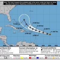 Clima en República Dominicana: Aguaceros y tronadas en varias provincias esta tarde temperaturas seguirán calurosas, INDOMET continúa monitoreando la tormenta tropical ERIN