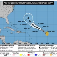 Informe del tiempo en RD: Se forma la tormenta tropical Gabrielle en el Atlántico Proyección lejos de RD. INDOMET y COE se mantienen vigilante