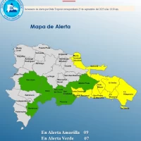 Informe del tiempo en RD: COE aumenta alertas a provincias 9 a amarilla y siete en verde por efectos de vaguada estas son las indicaciones de las autoridades