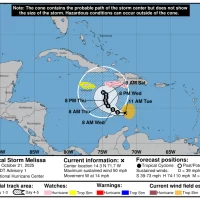 Tormenta Tropical Melissa: Lluvias intensas y alertas en RD por el ciclón que se forma al sur