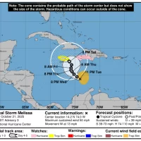Informe del tiempo para hoy: Melissa provoca autoridades eleven a alerta roja en varias provincias del país, prevén mucha lluvia en todo el territorio, siga en vivo la trayectoria de la tormenta