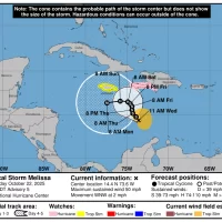 Tormenta tropical Melissa: COE actualiza niveles de alertas 9 provincias en alerta roja y 13 en amarilla en República Dominicana