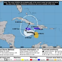 Centro Nacional de Huracanes Miami envía Avión Caza Huracanes al Centro de Tormenta Melissa, Fenómeno muestra mejor organización y se intensifican su velocidad de viento