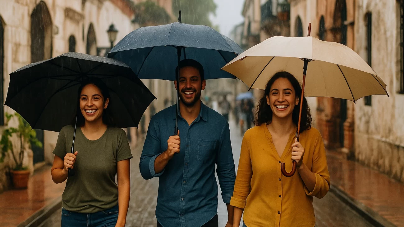 El clima para Republica Dominicana hoy: chubascos dispersos desde tempranas horas extendiéndose hasta la tarde, se recomienda salir con paraguas en manos