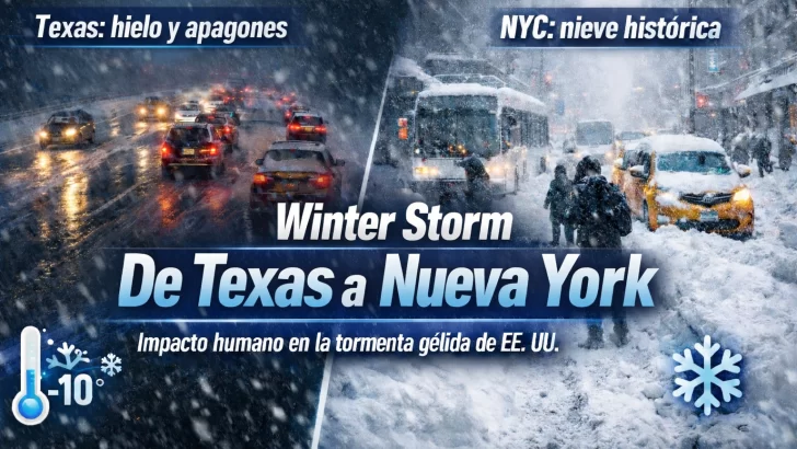 Frío extremo y nieve histórica en Estados Unidos: así golpea la tormenta invernal Fern desde Texas hasta Nueva York
