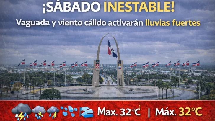 El clima para Republica Dominicana hoy: ¡sábado inestable! Vaguada y viento cálido activarán lluvias fuertes