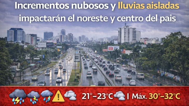 El clima para Republica Dominicana hoy: Incrementos nubosos y lluvias aisladas impactarán el noreste y centro del país