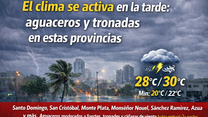 El clima para Republica Dominicana hoy: El clima se activa en la tarde aguaceros y tronadas en estas provincias, COE disminuye alertas meteorológicas