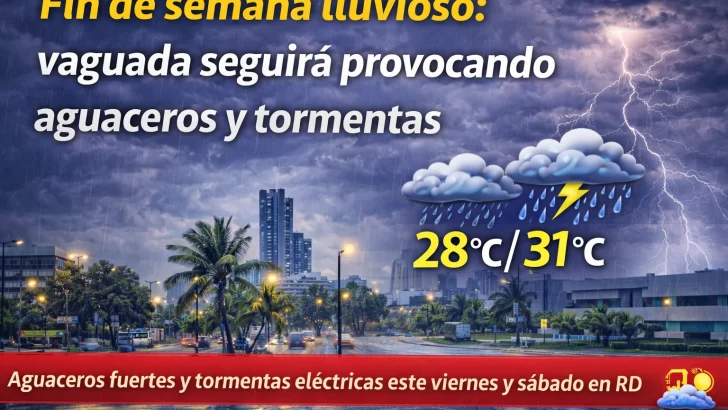 El clima para Republica Dominicana hoy: Fin de semana lluvioso: vaguada seguirá provocando aguaceros y tormentas COE eleva las alertas meteorológicas