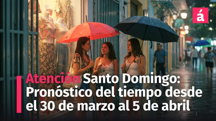 ¿Volverán las lluvias a Santo Domingo? Así estará el clima del 30 de marzo al 5 de abril. Pronóstico del tiempo semanal ¿Volverán las lluvias a Santo Domingo? Así estará el clima del 30 de marzo al 5 de abril. Pronóstico del tiempo semanal