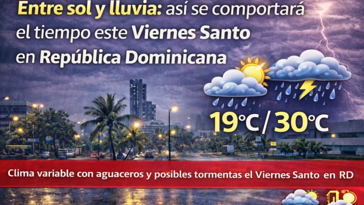 El clima para Republica Dominicana hoy: Entre sol y lluvia así se comportará el tiempo este Viernes Santo en República Dominicana COE ponen en alerta estas provincias