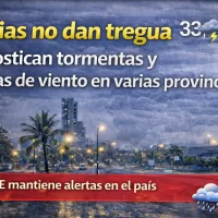 El clima para Republica Dominicana hoy: Lluvias no dan tregua pronostican tormentas y ráfagas de viento en varias provincias COE mantienen alertas en el país