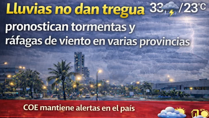 El clima para Republica Dominicana hoy: Lluvias no dan tregua pronostican tormentas y ráfagas de viento en varias provincias COE mantienen alertas en el país