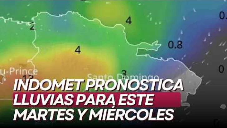 Indomet pronostica lluvias para este martes y miércoles; Vaguada entra en relevo el jueves
