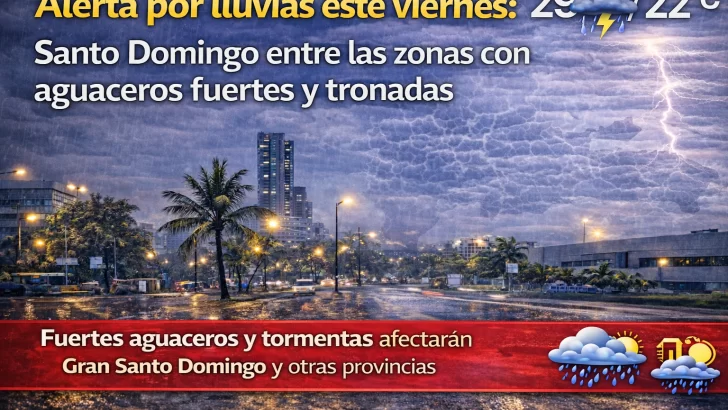El clima para Republica Dominicana hoy: Alerta por lluvias este viernes Santo Domingo entre las zonas con aguaceros fuertes y tronadas