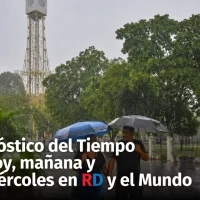 Alertas meteorológicas se mantienen para la República Dominicana por aguaceros, tronadas y ráfagas de viento. Pronóstico del tiempo de hoy mañana y el miércoles