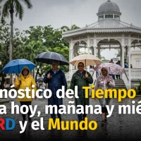Pronóstico del tiempo en República Dominicana para resto de hoy, mañana y el miércoles: vaguada mantiene lluvias, tronadas y oleaje peligroso