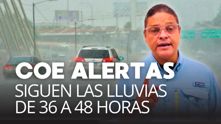 COE emite alertas amarilla y verde para las provincias por las lluvias que continuarán hoy y mañana