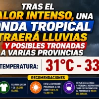 El clima para Republica Dominicana hoy: Tras el calor intenso, una onda tropical traerá lluvias y posibles tronadas a varias provincias