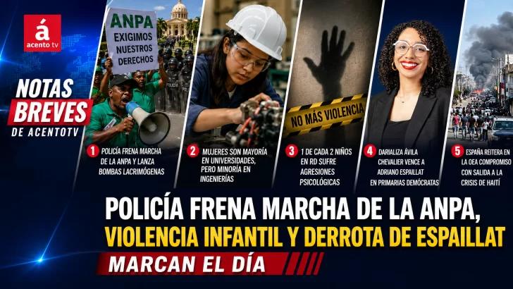Policía frena marcha de la ANPA, violencia infantil y derrota de Espaillat marcan el día