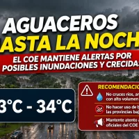 El clima para Republica Dominicana hoy: Aguaceros hasta la noche el COE mantiene alertas por posibles inundaciones y crecidas