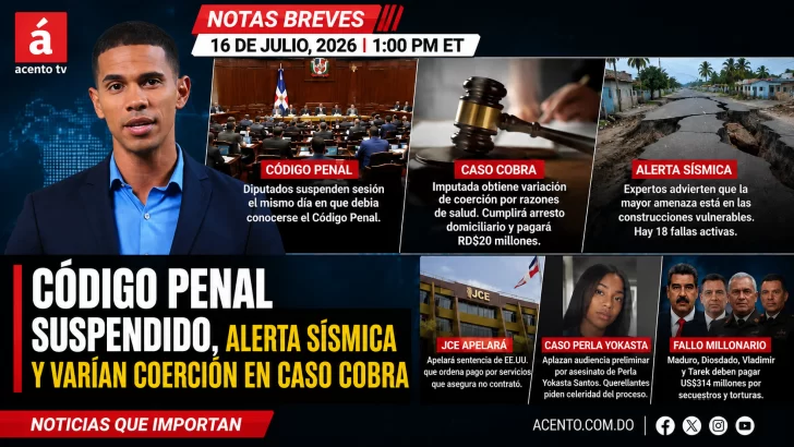 Código Penal suspendido, alerta sísmica y varían coerción en caso Cobra Código Penal suspendido, alerta sísmica y varían coerción en caso Cobra
