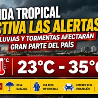 El clima hoy para Republica Dominicana: Onda tropical activa las alertas lluvias y tormentas afectarán gran parte del país