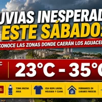 El clima hoy para Republica Dominicana: Lluvias inesperadas este sábado conoce las zonas donde caerán los aguaceros