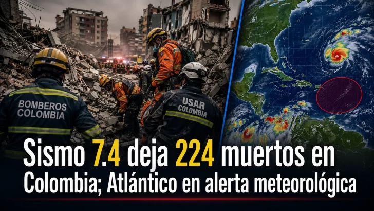 Sismo 7.4 deja 224 muertos en Colombia; Atlántico en alerta meteorológica, cómo afecta el RD y el Caribe