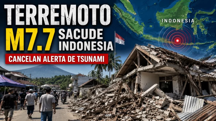 Terremoto M7.7 sacude Indonesia; cancelan alerta de tsunami. Vigilancia en el Atlántico