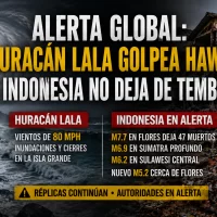Huracán Lala golpea Hawái mientras Indonesia sigue temblando