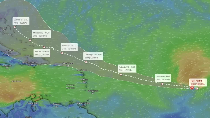 La Tormenta tropical Dolly en vivo avanza en el Atlántico: qué efectos tendrá en República Dominicana y su trayectoria