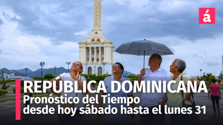 ¿Dónde lloverá este sábado y qué traerán los restos de Dolly hasta el lunes 31? Pronóstico del Tiempo en RD
