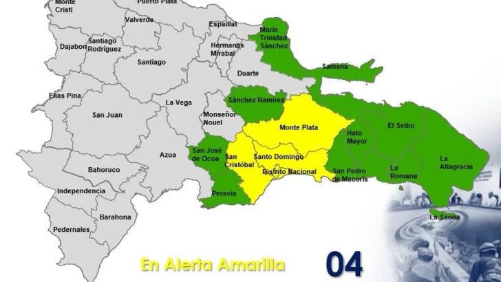 AHORA: COE eleva a alerta amarilla el Gran Santo Domingo y mantiene 10 provincias en alerta verde por lluvias AHORA: COE eleva a alerta amarilla el Gran Santo Domingo y mantiene 10 provincias en alerta verde por lluvias