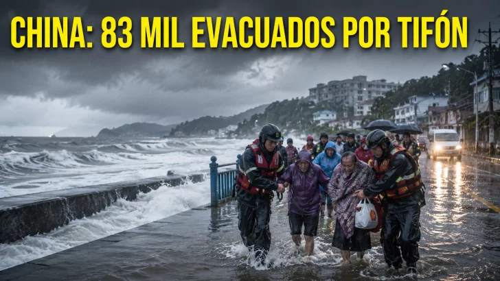 Tifón Saudel golpea China por tercera vez: 83 mil evacuados