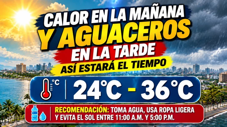 El clima hoy para Republica Dominicana: Calor en la mañana y aguaceros en la tarde, así estará el tiempo