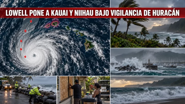 Kauai entra en Vigilancia de Huracán por Lowell, también otras islas occidentales de Hawái