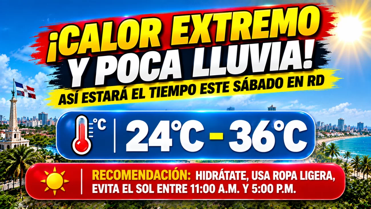 El clima hoy para Republica Dominicana: ¡calor extremo y poca lluvia! así estará el tiempo este sábado