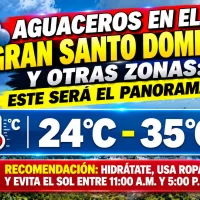 El clima hoy para Republica Dominicana: Aguaceros en el Gran Santo Domingo y otras zonas este será el panorama