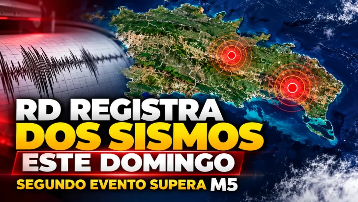 RD registran dos sismos este domingo; el segundo supera M5