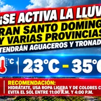 El clima hoy para Republica Dominicana: ¡Se activa la lluvia! Gran Santo Domingo y varias provincias tendrán aguaceros y tronadas