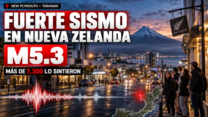 Fuerte sismo M5.3 sacude Nueva Zelanda y despierta a miles
