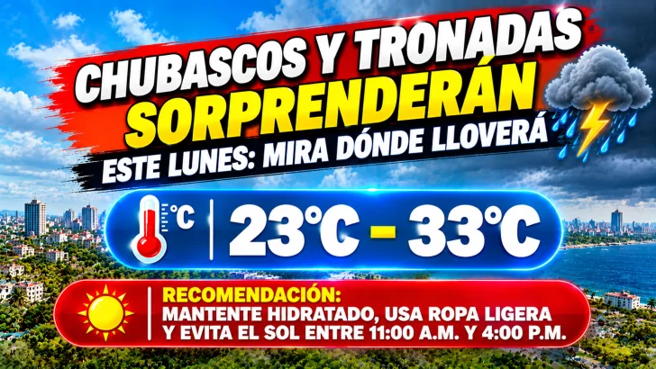 El clima hoy para Republica Dominicana: Chubascos y tronadas sorprenderán este lunes mira dónde lloverá