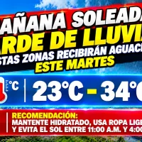 El clima hoy para Republica Dominicana: Mañana soleada, tarde de lluvias estas zonas recibirán aguaceros este martes