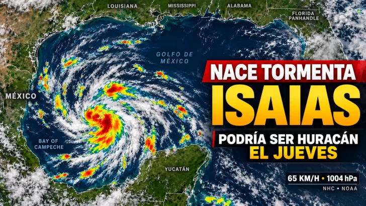 Nace Isaias en el Golfo y podría ser huracán el jueves