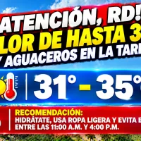 El clima hoy para Republica Dominicana: viernes de calor y lluvias Estas provincias tendrán aguaceros y tronadas